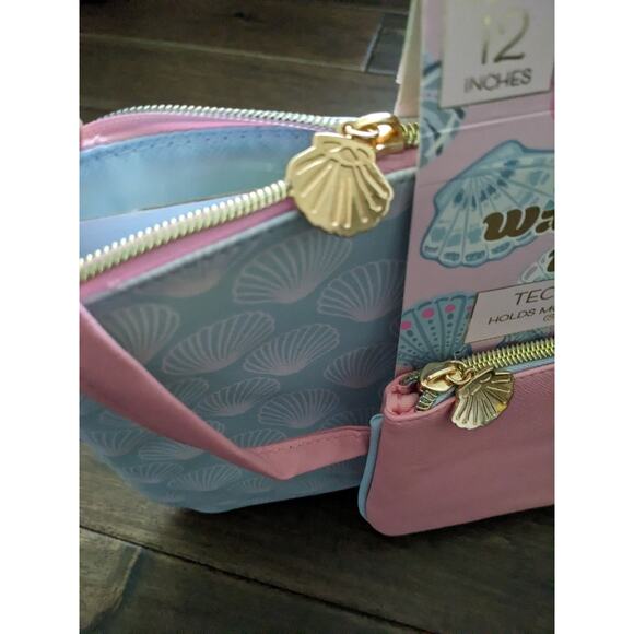 Wandering Moon TECH POUCHES NEW Tablets up to 12" Sea Shells Clams Pink Blue - Picture 7 of 7